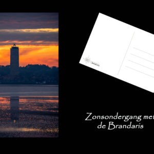 ansichtkaart Brandaris zonsondergang